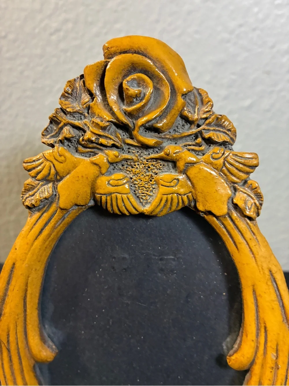 VTG Ornate Art Nouveau Style Picture Frame by Yesteryear Mustard Yellow Resin